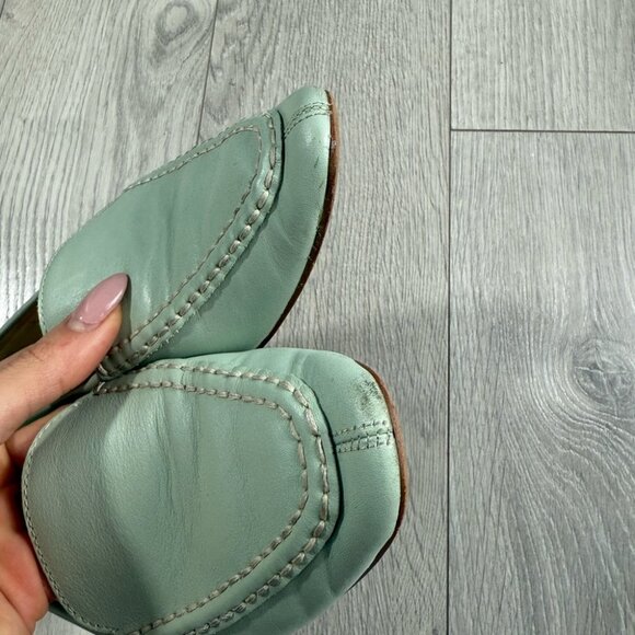 Vagabond Mint Green Leather Women's Loafers - Picture 5 of 11